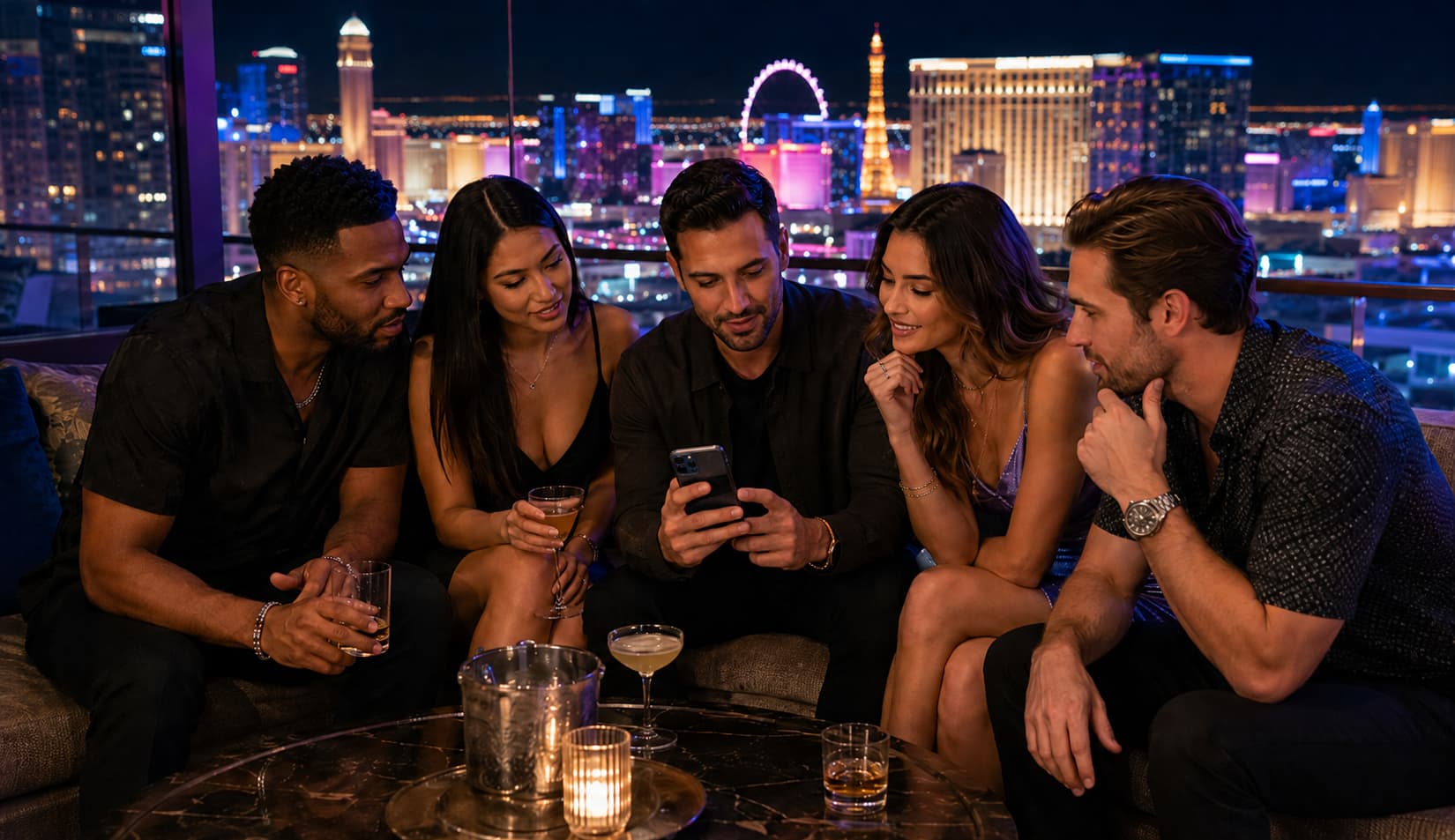 Guest List and VIP Entry Planning in Las Vegas Group planning guest list and VIP entry options in Las Vegas